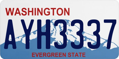 WA license plate AYH3337