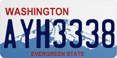 WA license plate AYH3338