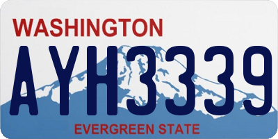 WA license plate AYH3339
