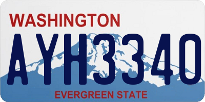 WA license plate AYH3340