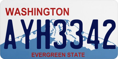 WA license plate AYH3342