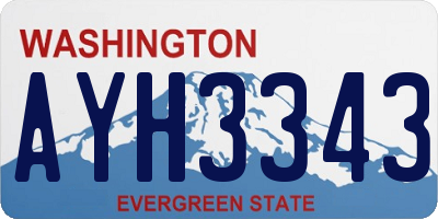 WA license plate AYH3343