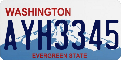 WA license plate AYH3345