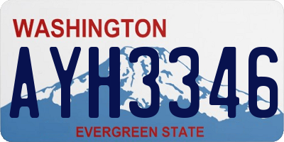 WA license plate AYH3346