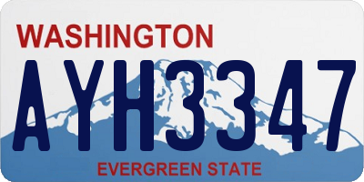 WA license plate AYH3347