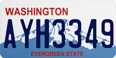 WA license plate AYH3349