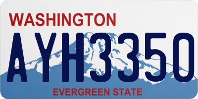 WA license plate AYH3350