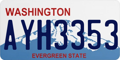 WA license plate AYH3353