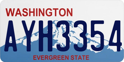 WA license plate AYH3354