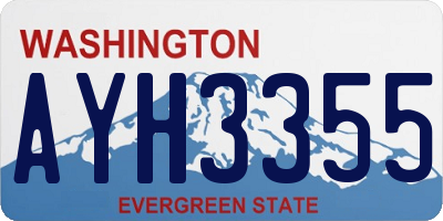 WA license plate AYH3355