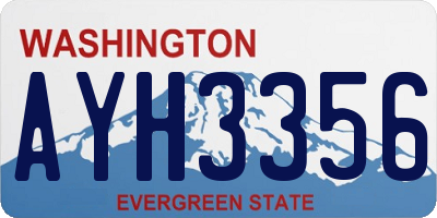 WA license plate AYH3356