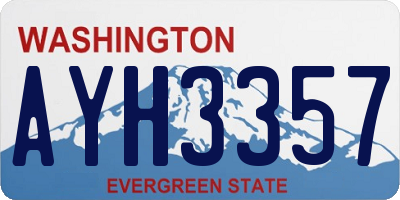 WA license plate AYH3357