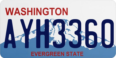 WA license plate AYH3360