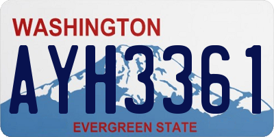 WA license plate AYH3361