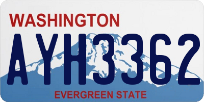 WA license plate AYH3362