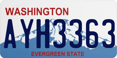 WA license plate AYH3363