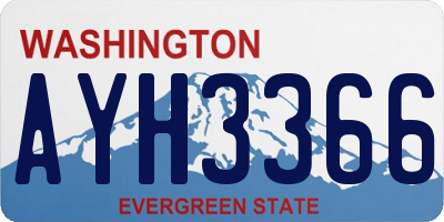 WA license plate AYH3366