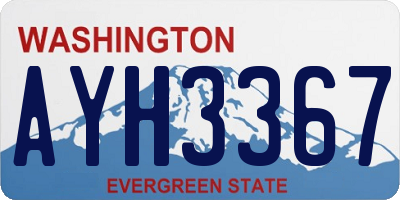 WA license plate AYH3367