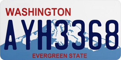 WA license plate AYH3368
