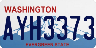 WA license plate AYH3373