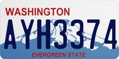 WA license plate AYH3374