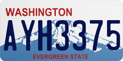WA license plate AYH3375