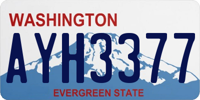 WA license plate AYH3377