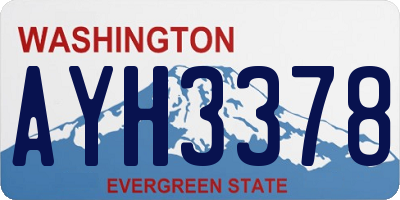 WA license plate AYH3378