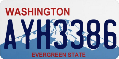 WA license plate AYH3386