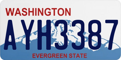 WA license plate AYH3387