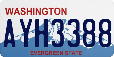 WA license plate AYH3388