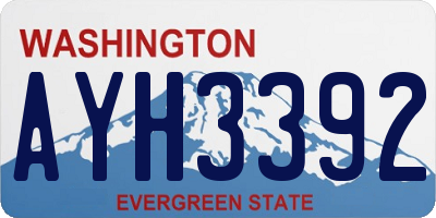 WA license plate AYH3392