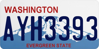 WA license plate AYH3393