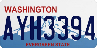 WA license plate AYH3394