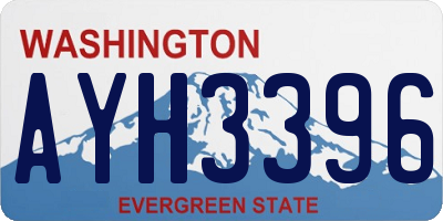 WA license plate AYH3396