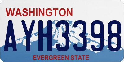 WA license plate AYH3398