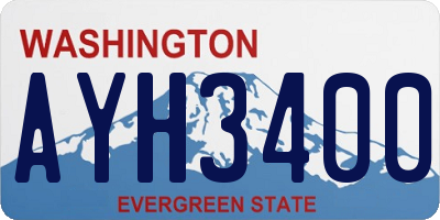 WA license plate AYH3400