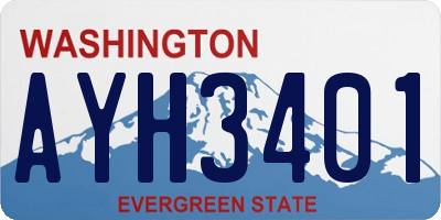 WA license plate AYH3401