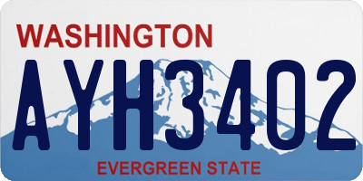 WA license plate AYH3402
