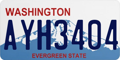 WA license plate AYH3404