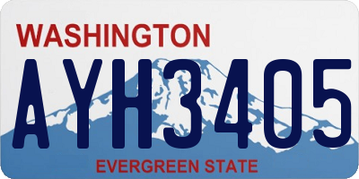 WA license plate AYH3405