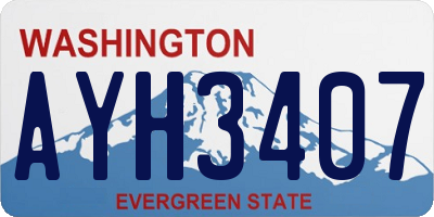 WA license plate AYH3407