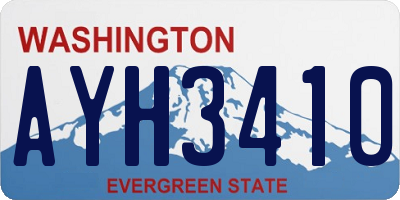 WA license plate AYH3410
