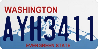 WA license plate AYH3411