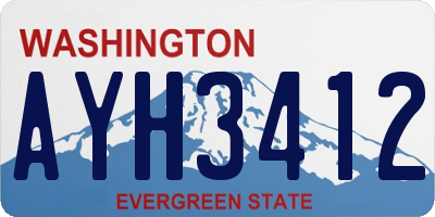 WA license plate AYH3412