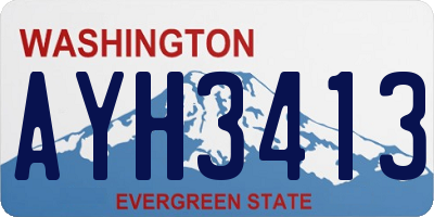 WA license plate AYH3413