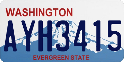 WA license plate AYH3415