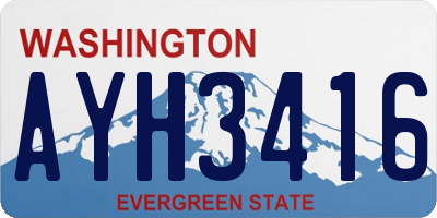 WA license plate AYH3416
