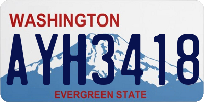 WA license plate AYH3418