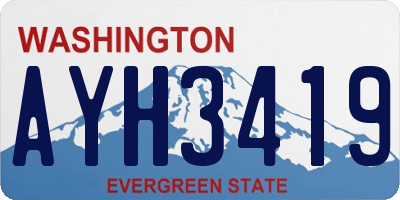 WA license plate AYH3419